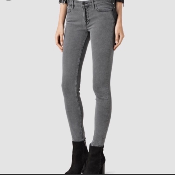 All Saints “Mast” Gray Wash Skinny Jeans - Picture 1 of 5